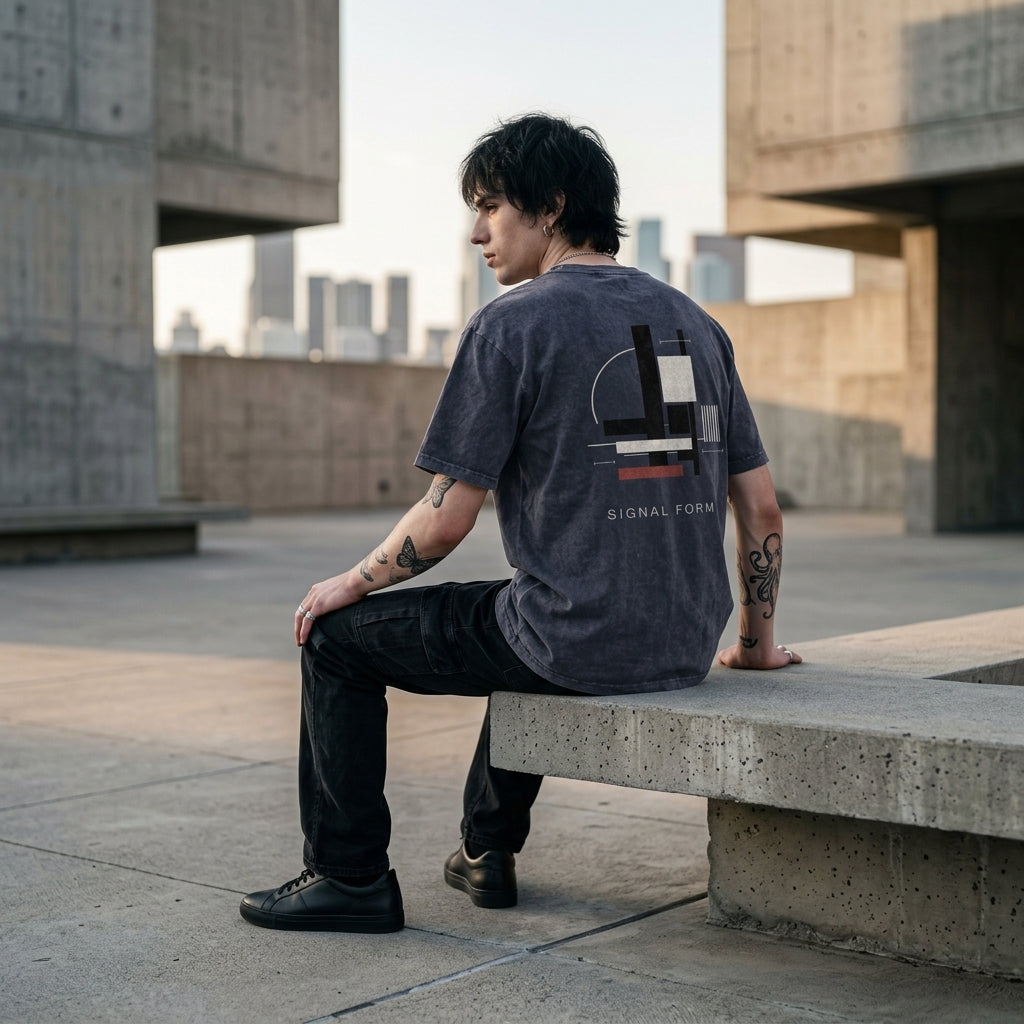 SIGNAL FORM Washed Vintage Graphic Tee