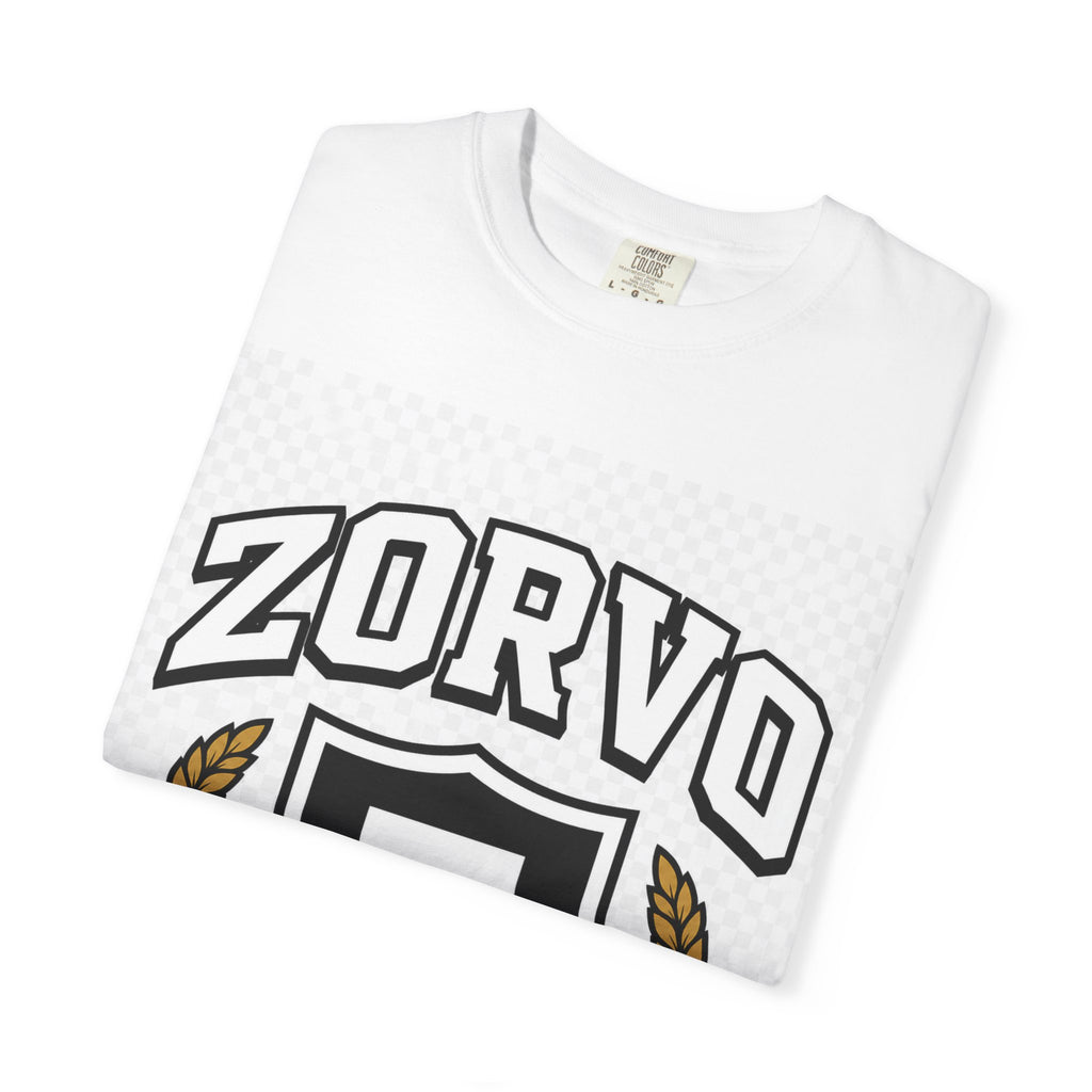 Zorvo Streetwear Tee — Varsity Crest Graphic