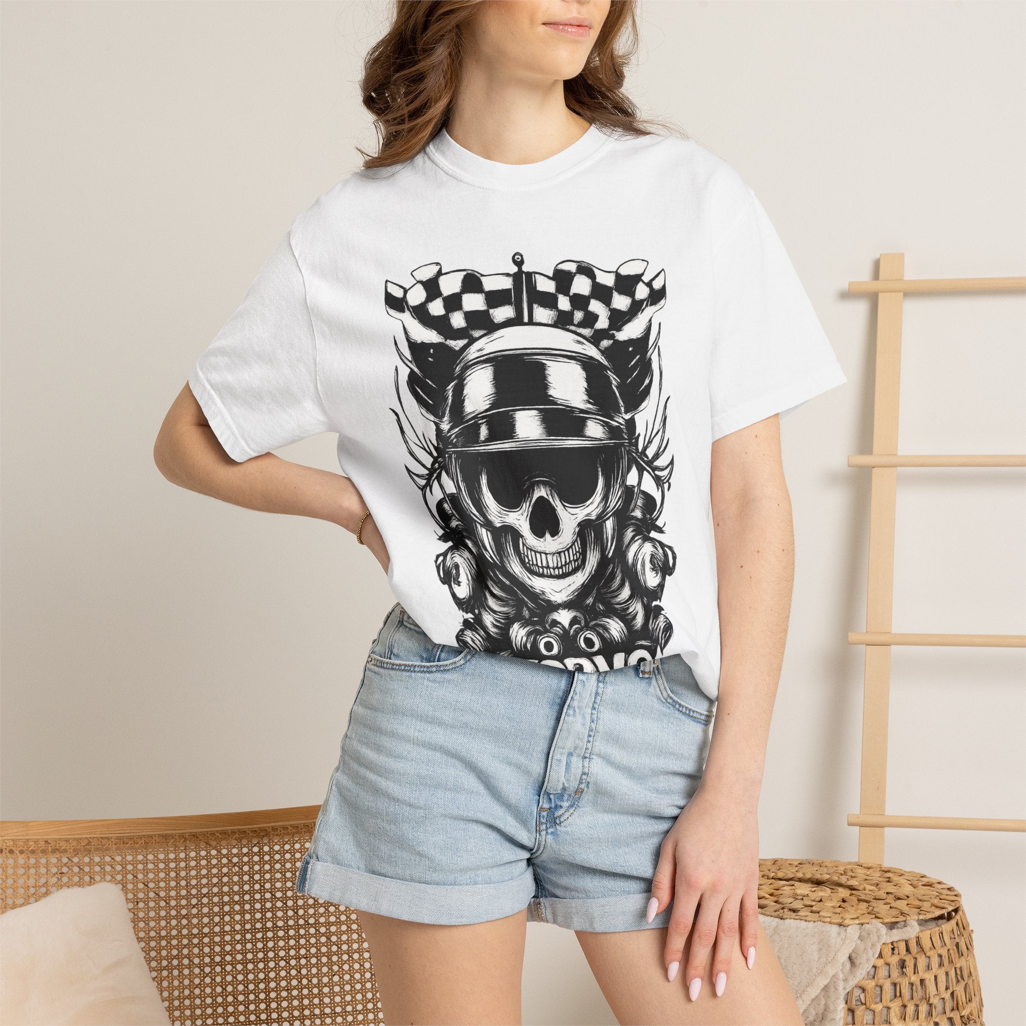 Zorvo Streetwear Tee — Racer Skull Graphic