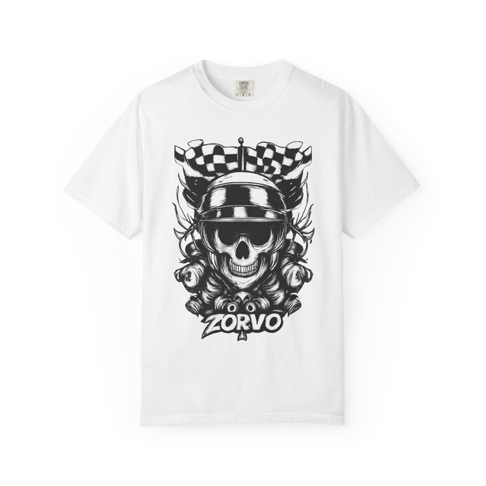 Zorvo Streetwear Tee — Racer Skull Graphic