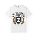 Zorvo Streetwear Tee — Varsity Crest Graphic