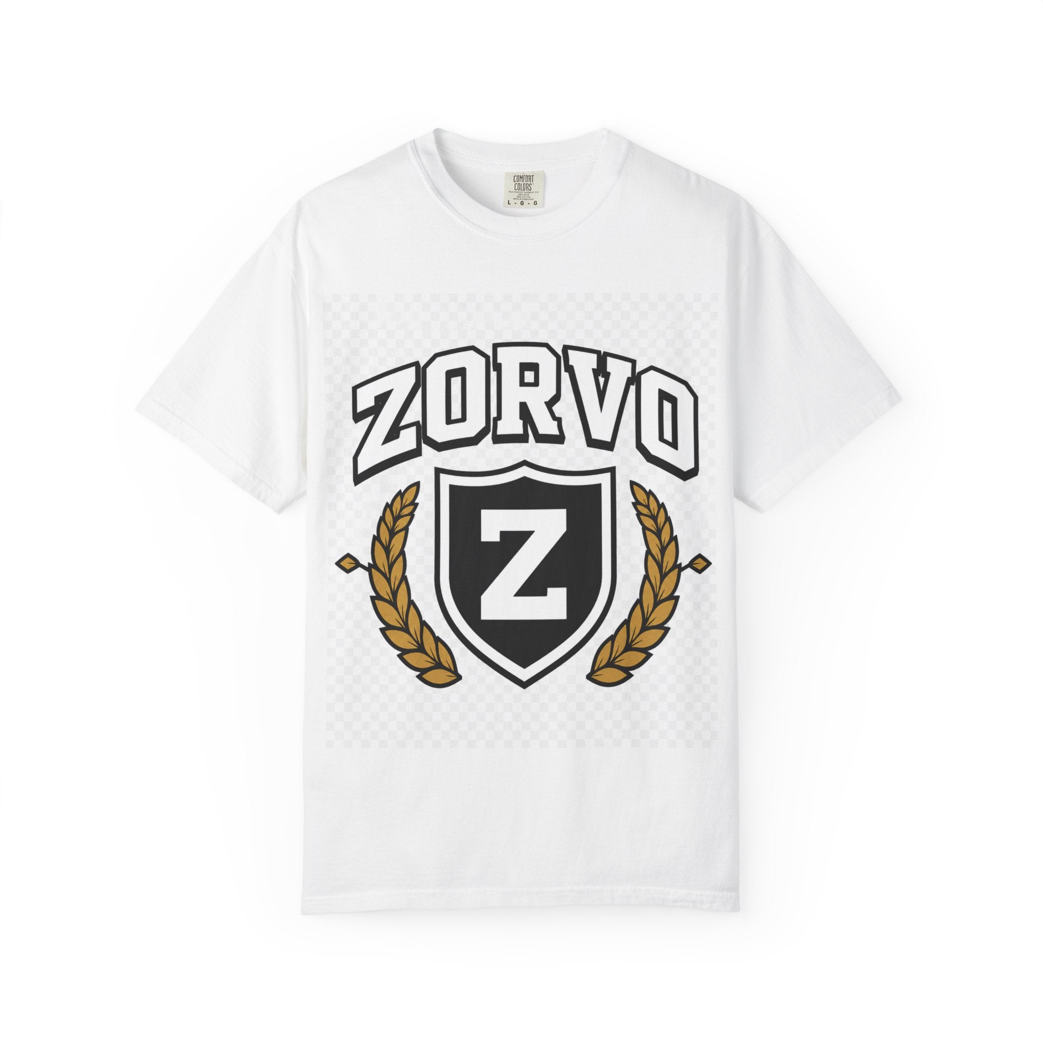 Zorvo Streetwear Tee — Varsity Crest Graphic