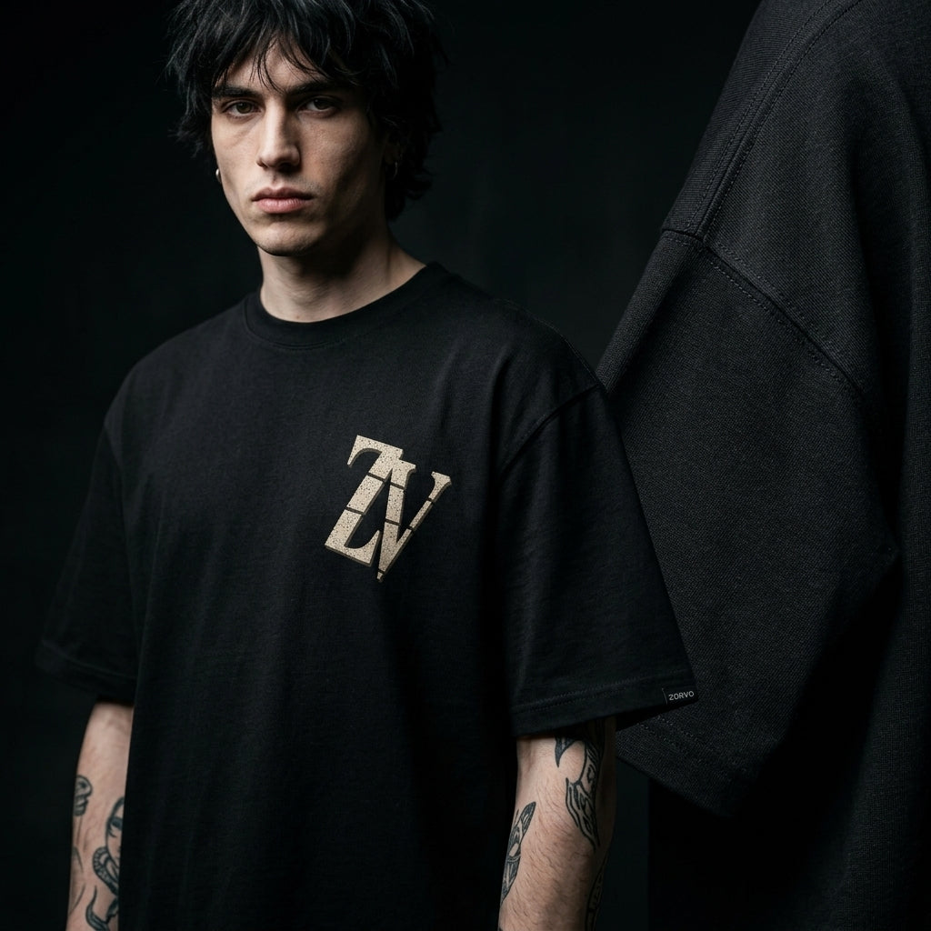 ZORVO SLANTED ZV Oversized Heavyweight Tee